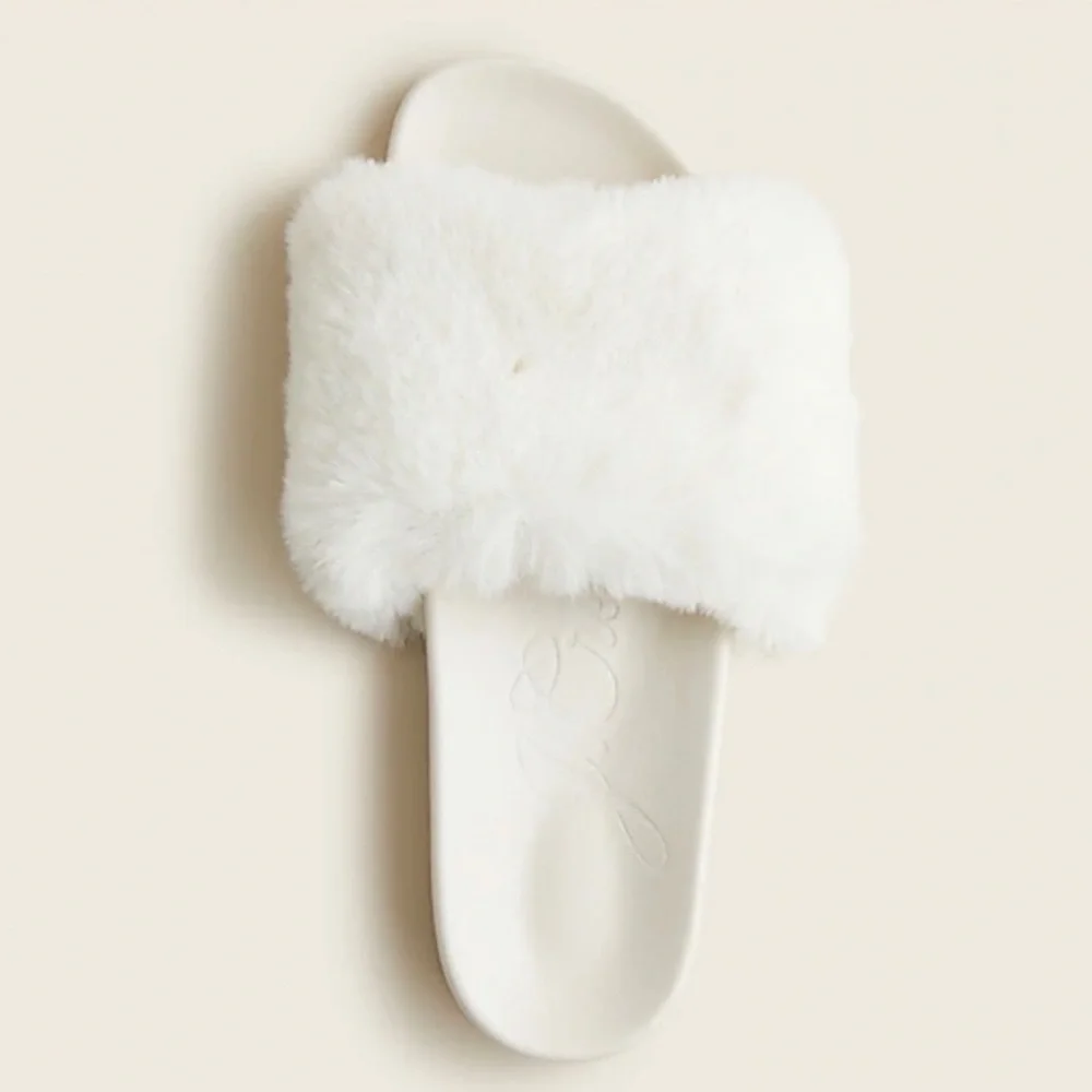 J.Crew Pacific Fluffy-Strap Slides